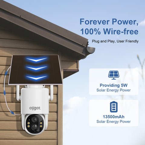 4G LTE Cellular Solar Security Camera, Wireless Outdoor 2.5K Surveillance Camera with SIM Card No-WiFi, 360° Live View, Spotlight Color Night Vision, Motion&Siren Alert, 2-Way Audio