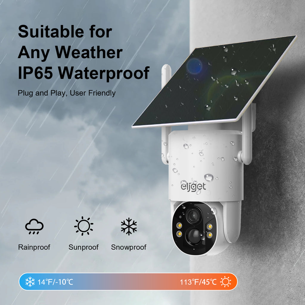 4G LTE Cellular Solar Security Camera, Wireless Outdoor 2.5K Surveillance Camera with SIM Card No-WiFi, 360° Live View, Spotlight Color Night Vision, Motion&Siren Alert, 2-Way Audio