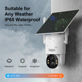 4G LTE Cellular Solar Security Camera, Wireless Outdoor 2.5K Surveillance Camera with SIM Card No-WiFi, 360° Live View, Spotlight Color Night Vision, Motion&Siren Alert, 2-Way Audio