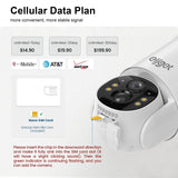 4G LTE Cellular Solar Security Camera, Wireless Outdoor 2.5K Surveillance Camera with SIM Card No-WiFi, 360° Live View, Spotlight Color Night Vision, Motion&Siren Alert, 2-Way Audio